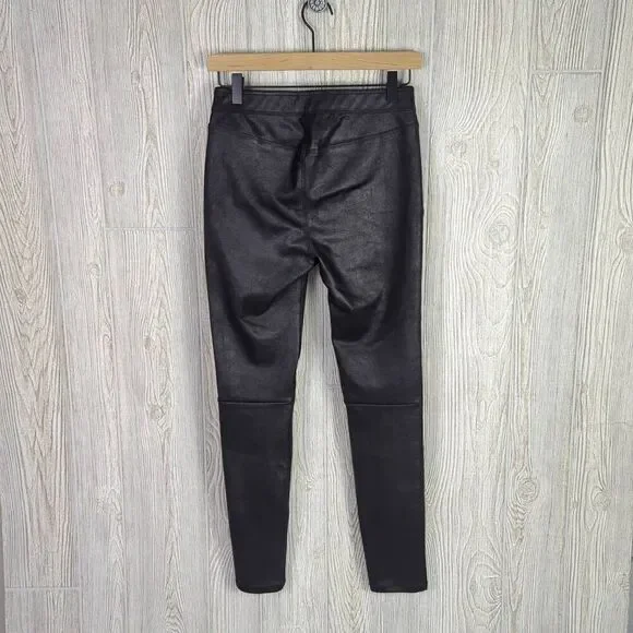 Free People Womens Size 2 Vegan Leather Leggings Black Stretch NWT - Picture 2 of 9